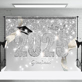 Aperturee - Congratulations Class Of 2025 Glitter Photo Grad Backdrop